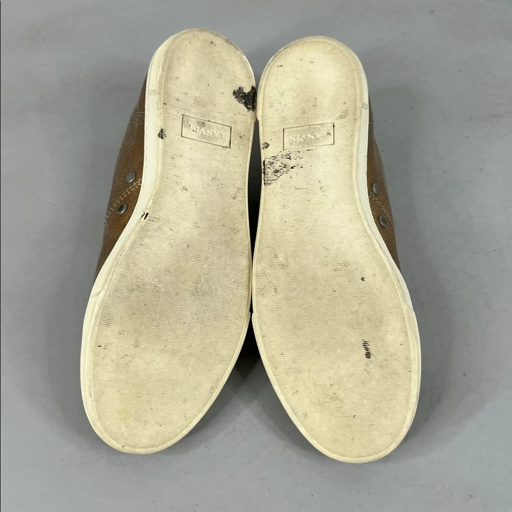 Lanvin Metallic Gold Women's Ribbon Lace Up Sneakers - Picture 8 of 8